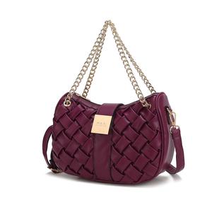 Сумка через плечо Solari из веганской кожи с плетеной цепочкой, шикарная и функциональная MKF Collection By Mia K., цвет burgundy