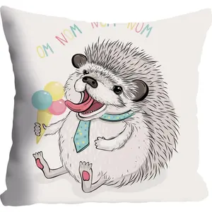 Подушка-украшение queence Nom Nom с маленьким ежиком, наволочка без наполнителя, 1 шт. Queence, Bunt + bedruckt