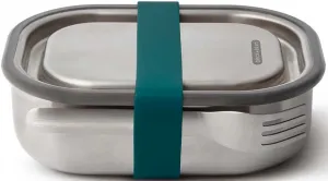 Ланч-бокс черный+блюм, (1 шт.), (3-в-1), герметичный, с силиконовым клапаном, вилкой и ремешком, 600 мл Black+blum 13х6х18 см, темно-синий