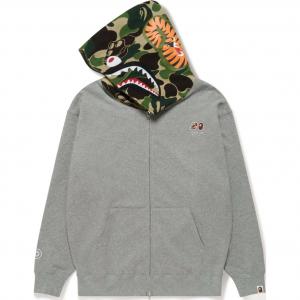 Bape X Bayc Shark Full Zip Hoodie A BATHING APE, серый