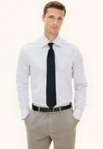 Рубашка в полоску стандартного кроя с отворотом Oscar Jacobson, Optical White