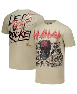 Мужская футболка Def Leppard Let's Get Rocked в бежевом цвете Freeze Max