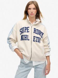 Свободный спортивный топ с аппликацией и молнией Superdry, Turtledove Cream/Blue