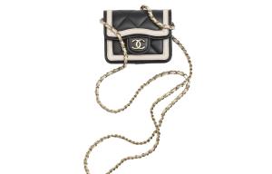CHANEL Сумка через плечо из овчины, мини-кроссбоди женская black/beige