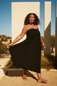 Платье-Бандо мидакси Curve из микса льна Live Unlimited, черный