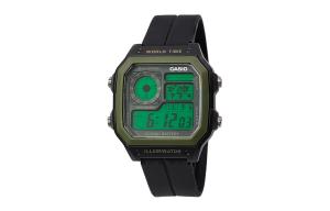 CASIO Кварцевые часы Retrofit Series с силиконовым ремешком, мужские часы с черным циферблатом