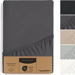 Простыня на резинке 180/200x200 см, для матрасов высотой до 15 см, антрацит Hausfelder