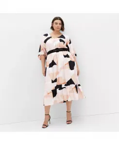 Платье миди с принтом Betty размера плюс CITY CHIC, розовый