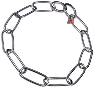 HS Sprenger Длинный тонкий чок с длинными звеньями из нержавеющей стали 57 см х 3 мм HS Sprenger, цвет платина