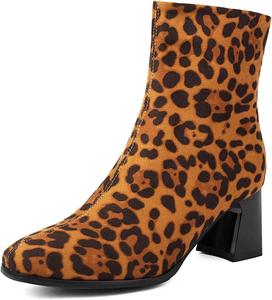 Женские модные ботильоны MRKEUWNEY с низким широким каблуком, застежкой-бляхой, для вечеринки, короткие ботинки, размеры US2-US13.5 MRKEWUNEY, 156 Camel