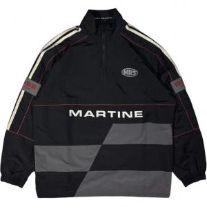 Martine Rose Свитер с панелями и логотипом на молнии, Black