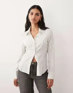 Рубашка в тонкую полоску с завязкой на талии ASOS DESIGN