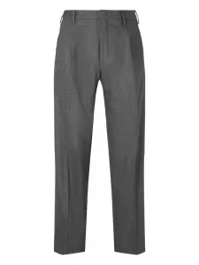 Шерстяные брюки со складками Slowear, серый