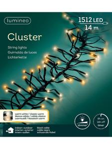 Lumineo Гирлянда CLUSTER 1512 из светодиодов, 14 м, черный кабель, теплый белый/классический теплый свет
