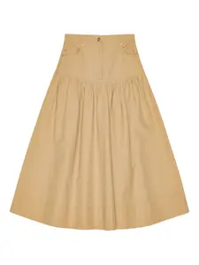 Юбка с нашивкой-логотипом GANNI, нейтральный