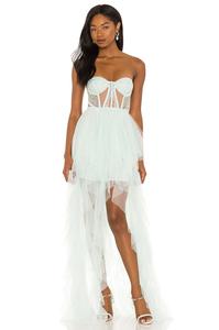 Платье For Love & Lemons X REVOLVE Bustier Hi Low Gown, синий
