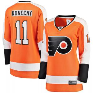 Женская футболка Fanatics Branded Travis Konecny ​​Orange Philadelphia Flyers Home Premier Breakaway Player Fanatics