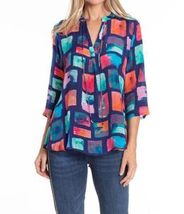 Топ с V-образным вырезом и кисточками в радужную клетку APNY, Rainbow Square