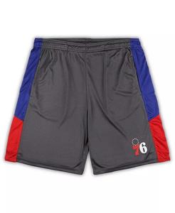 Мужские серые шорты Philadelphia 76ers Big and Tall Fanatics, серый