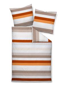 Janine Постельное белье Janine Satin Palermo - в полоску, бежевый, ржаво-оранжевый, оранжевый