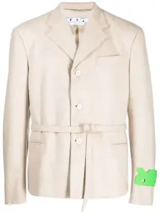Однобортный блейзер с пряжкой OFF-WHITE, нейтральный