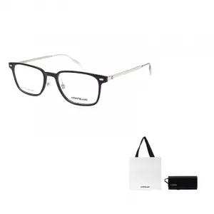 MONTBLANC Прямоугольная оправа для очков, Black Silver