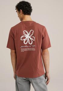 Футболка с принтом WE Fashion, металлик красный