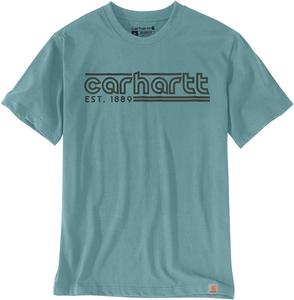 Мужская футболка Carhartt 106538 свободного кроя с короткими рукавами и графическим логотипом, Summer Blue