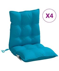 VidaXL Подушки для стула с низкой спинкой, 4 шт., светло-голубая ткань Оксфорд