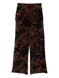 Велюровые брюки с абстрактным принтом Études Studio, коричневый