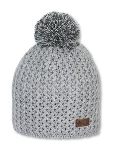 Вязаная шапка цвета серебристый меланж. Sterntaler
