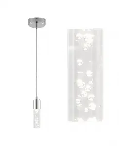 Bolha 1-ламповый подвесной светильник с куполом, современный минималистичный, с интегрированными светодиодами Jonathan Y, chrome