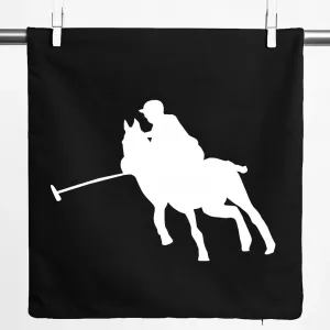 Наволочка Huuraa с силуэтом игрока в поло, подарочная, 40x40 см, черный хлопок, подарок игроку в поло Hellweg Druckerei