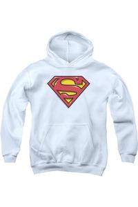 Супермен худи с принтом аэрографом для детей Gildan, белый