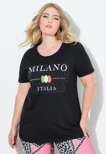 Футболка MIAMODA BEQUEME PASSFORM STATEMENT-MOTIV, Black
