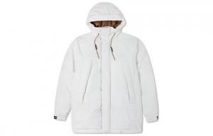 Converse Мужская пуховая куртка, белые, с капюшоном, средней плотности, другие