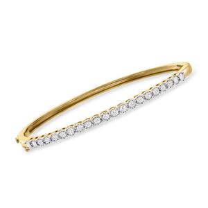 Браслет Ross-Simons Diamond Bangle из 18-каратного золота с покрытием Sterling Ross-Simons, 8 In