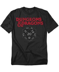 Футболка большого размера с изображением Dungeons & Dragons, черная, D20 D&D, Black