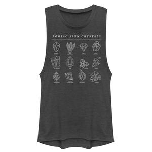 Майка с изображением мышц и кристаллами знаков зодиака для юниоров