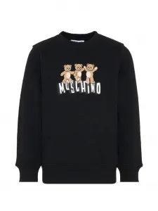 Свитер с круглым вырезом и логотипом в виде медведя Moschino Kids, черный