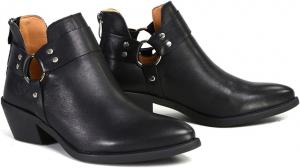 Женские стильные черные классические туфли с ремешками и кольцами Milwaukee Leather MBL9443