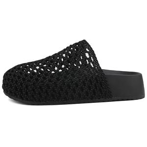 WENPU Закрытые тапочки женские черные, цвет Black