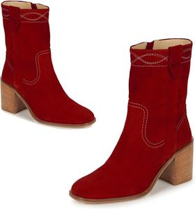 Женские замшевые ботильоны SHODENSE на толстом каблуке, молния, квадратный носок, обувь для платья, на среднем голенище, удобный 3-дюймовый каблук, короткие ботинки, мягкие, стильные, ретро, для прогулок, размер 4-11 US, Suede Red