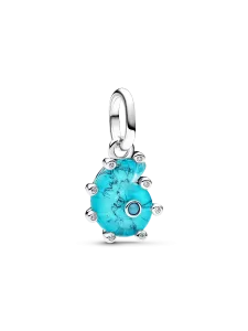Подвеска в виде морской улитки из синего муранского стекла Pandora, серебро 925 пробы