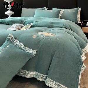 Yalu Комплект постельного белья 1.5 м, 4 предмета, пододеяльник 200x230 см, цзянь су, бирюзовый
