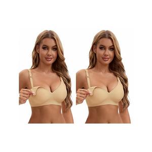 2 упаковки бюстгальтера для кормления без косточек с передней застежкой Inspire Chic, Beige