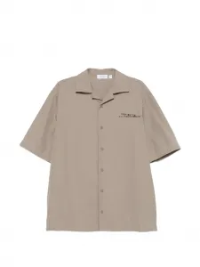 Рубашка с короткими рукавами на пуговицах OFF-WHITE, бежевый