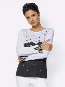 Черно-белый вязаный свитер creation L