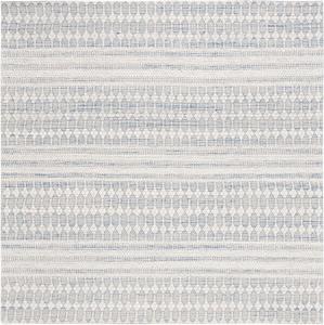 Ковер SAFAVIEH, 183 x 183 см, Marbella Collection, Navy & Ivory, ручной работы из шерсти, идеально для помещений с высокой проходимостью в гостиной, спальне (MRB327N)