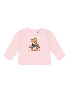 Moschino Kids топ с длинными рукавами и принтом, розовый